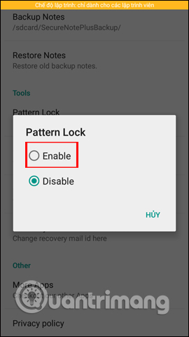 Bật bảo mật bằng hình vẽ