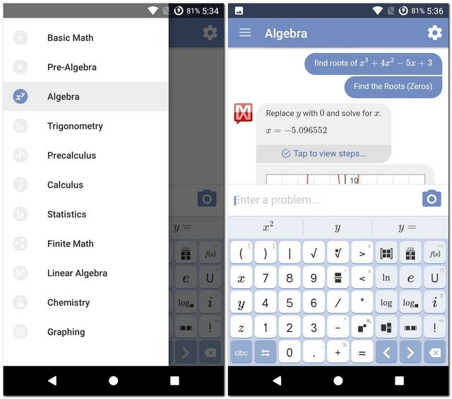 Ứng dụng Mathway