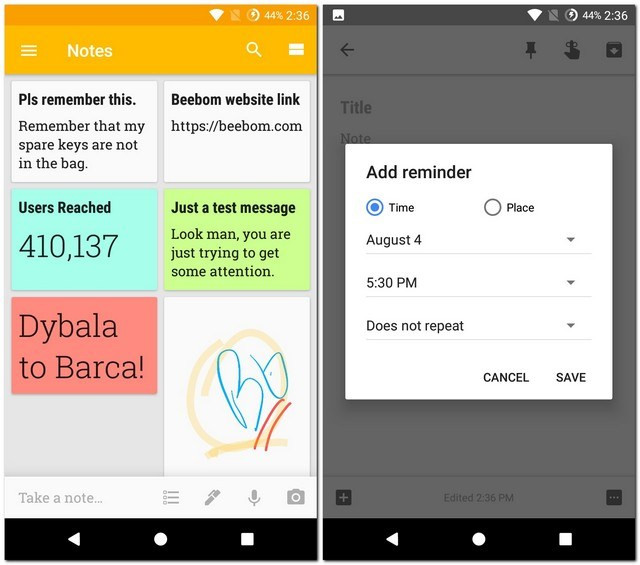 Ứng dụng Google Keep