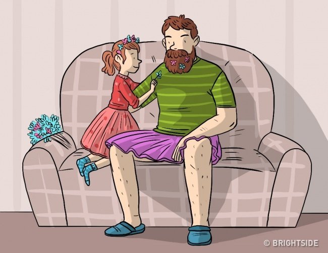 Đôi khi, bố còn chẳng ngại hóa thân thành công chúa vì chúng ta.