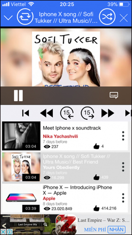 Giao diện phát video YTB Player