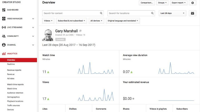 Xem người theo dõi trên Youtube