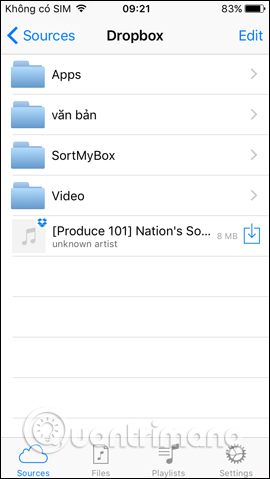 Thư mục trên Dropbox 