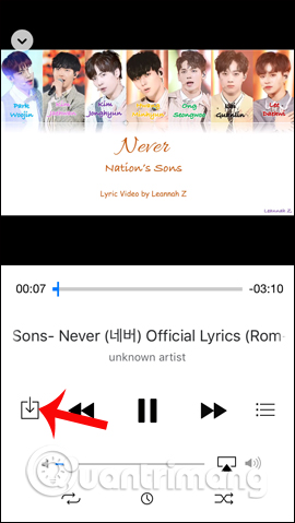 Tải bài hát từ Dropbox