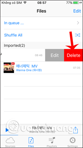 Chính sửa hoặc xóa bài hát 