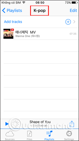 List nhạc mới tạo