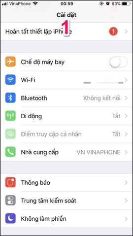 Mục Settings 