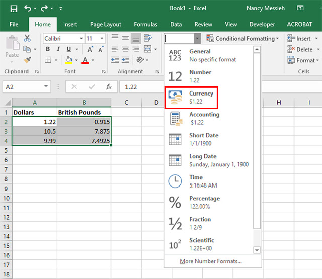 Cách Để Đơn Vị Tiền Tệ Trong Excel