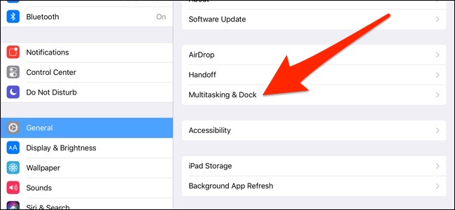 Settings > Multitasking & Dock