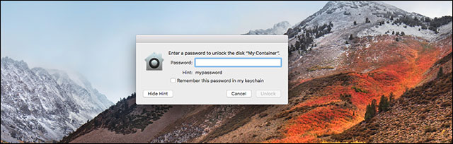 Mật khẩu đầy đủ sẽ hiện ra thay vì mật khẩu gợi ý 