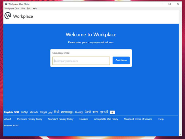 Giao diện đăng nhập Workplace