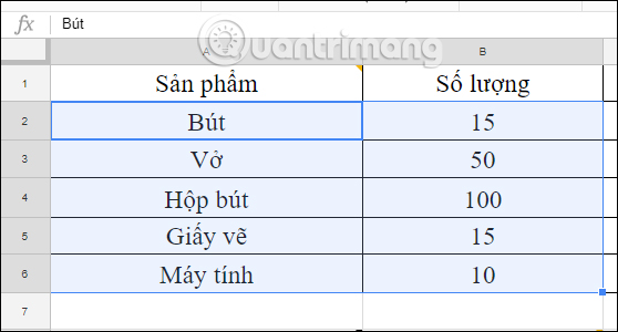 Nhấn chọn Sort range