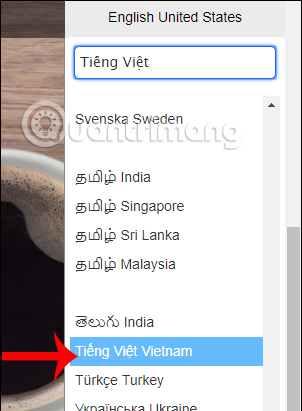 Chọn ngôn ngữ Tiếng Việt
