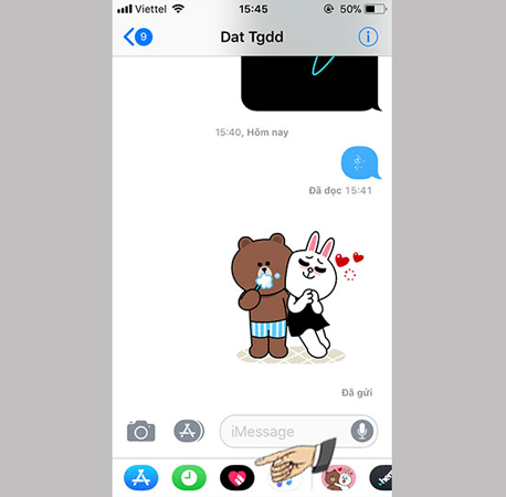 Chọn biểu tượng icon của tính năng Live Message
