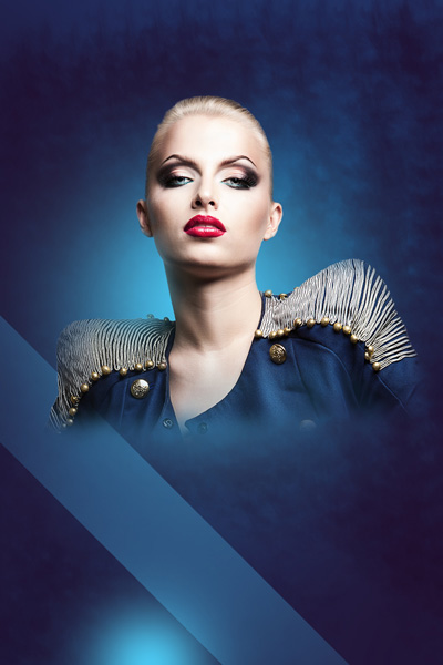 Chọn brush vẽ vùng đằng sau người mẫu và hình chữ nhật