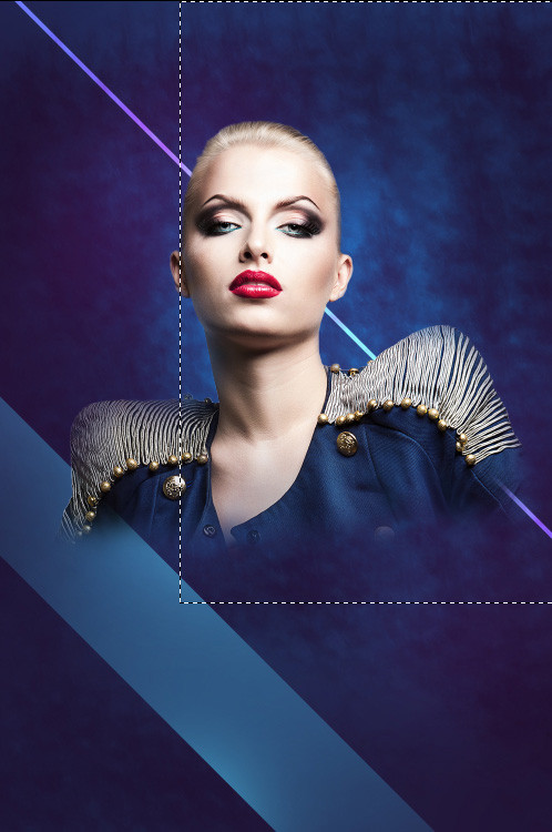 Thêm mặt nạ và sử dụng công cụ Rectangular Marquee Tool