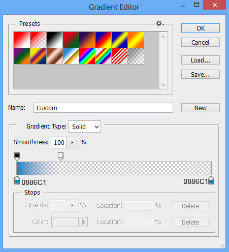 Thiết lập các điểm color stop 