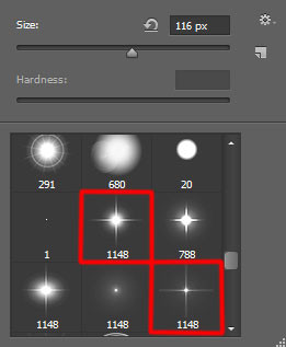 Chọn brush từ Light Brushes 2