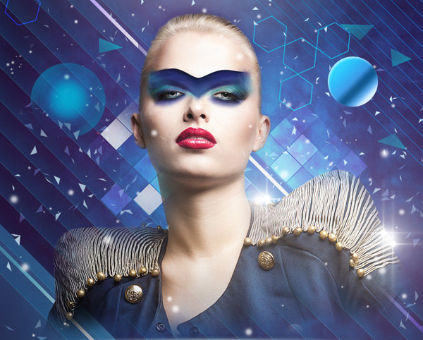 Thêm hình ngôi sao quanh vai người mẫu 