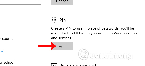Đặt mã PIN Windows 10