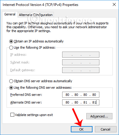 Nhập địa chỉ DNS Freenom World 