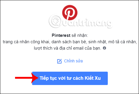 Truy cập tài khoản Pinterest