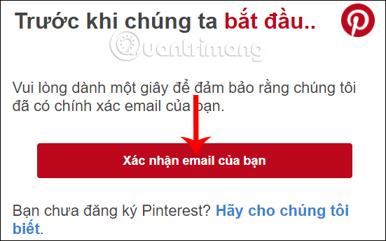 Xác nhận tài khoản Pinterest