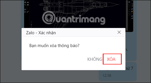 Xác nhận xóa thông báo 