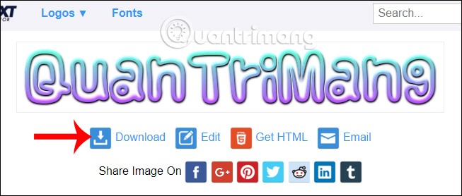 Tải logo tạo trên Cooltext