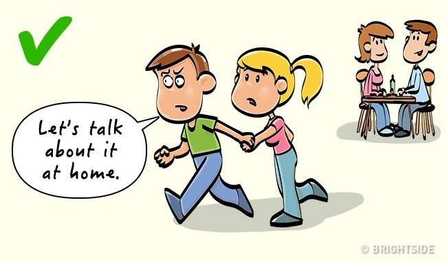 Không cãi nhau ở nơi công cộng