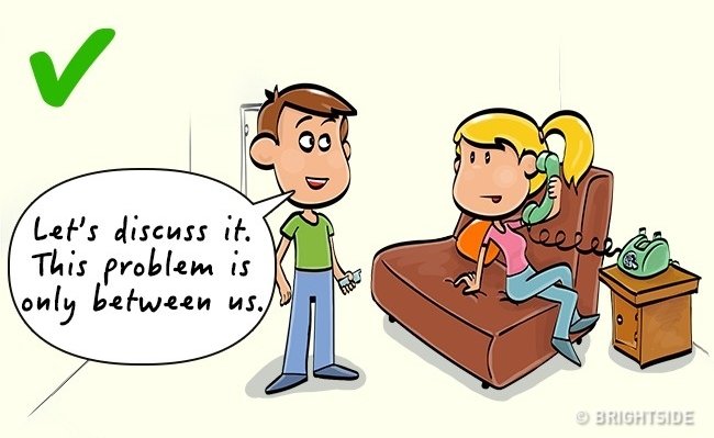 Đừng kéo các thành viên khác trong gia đình vào cuộc cãi vã của hai người