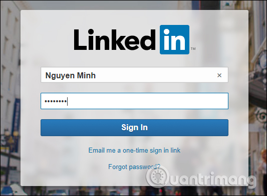 Đăng nhập tài khoản LinkedIn