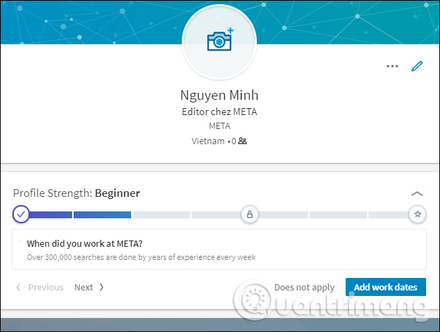 Chỉnh sửa thông tin cá nhân 