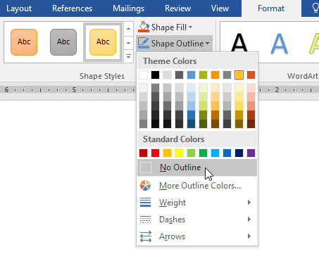 Nhấp chọn màu viền trong mục Shape Outline