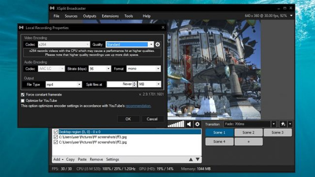 Phần mềm Xsplit Broadcaster 
