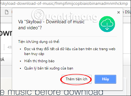 Thêm tiện ích trên trình duyệt
