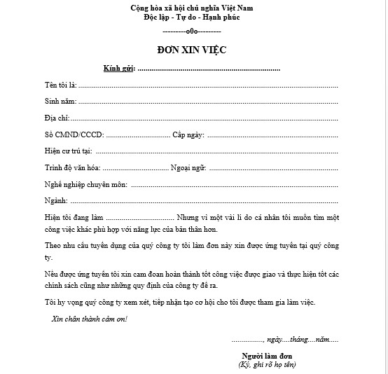 Đơn xin việc