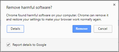 Thông báo của Chrome khi phát hiện phần mềm độc hại