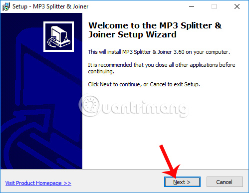 Cài đặt MP3 Splitter & Joiner