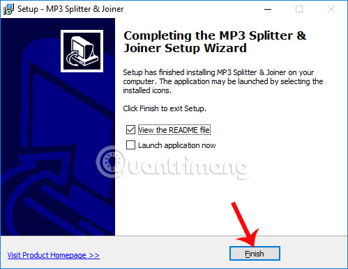 Nhấn Finish kết thúc 