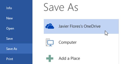 Nhấp chuột vào Save As (Lưu với tên khác), bạn có thể chọn OneDrive hoặc máy tính để lưu.