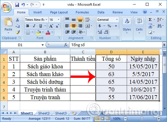 Chuyển vị trí nhiều cột trong Excel 