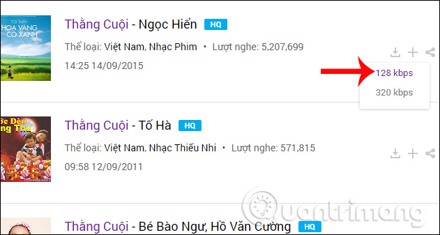 Nhấn vào biểu tượng download
