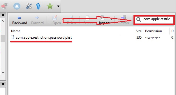 Tìm kiếm file trên iBackupBot