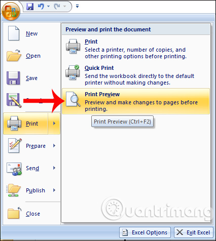 Tùy chỉnh trang in Excel