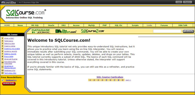 Trang web SQLCourse