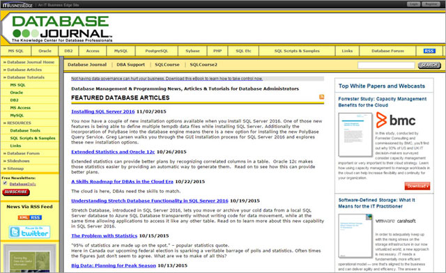 Trang web Database Journal