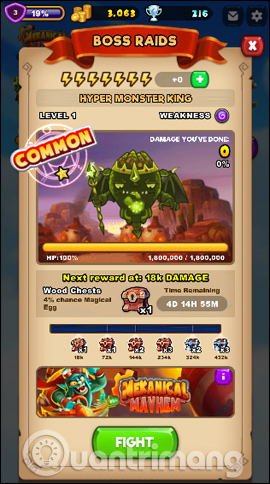 Chế độ chơi tấn công Raid Boss