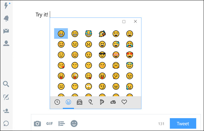 Bộ emoji mới trên Windows 10 Fall Creators Update