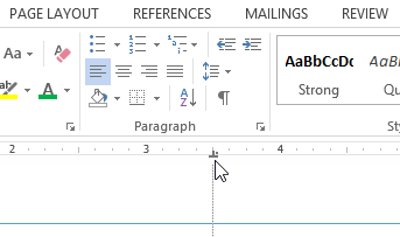 Để xóa một tab dừng, click và kéo nó ra khỏi Ruler